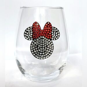 Disney Minnie Mouse Rhinestone Icon Stemless Wine Glass
